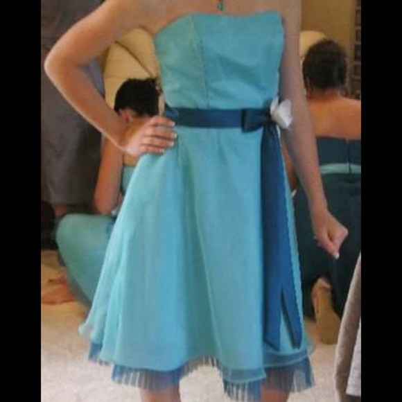 Strapless Blue Formal Dress - Picture 2 of 4